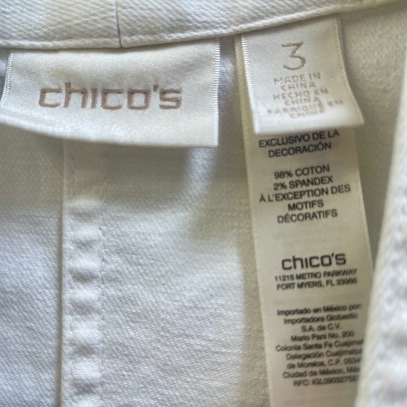 Chico's Women 3/4 Sleeve
Denim Peplum Jacket Size 3 or Large - Picture 2 of 8